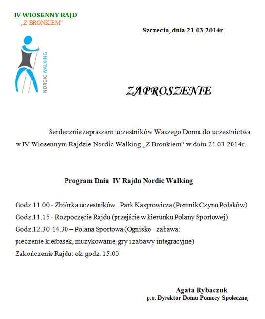 Zaproszenie na nordic walking